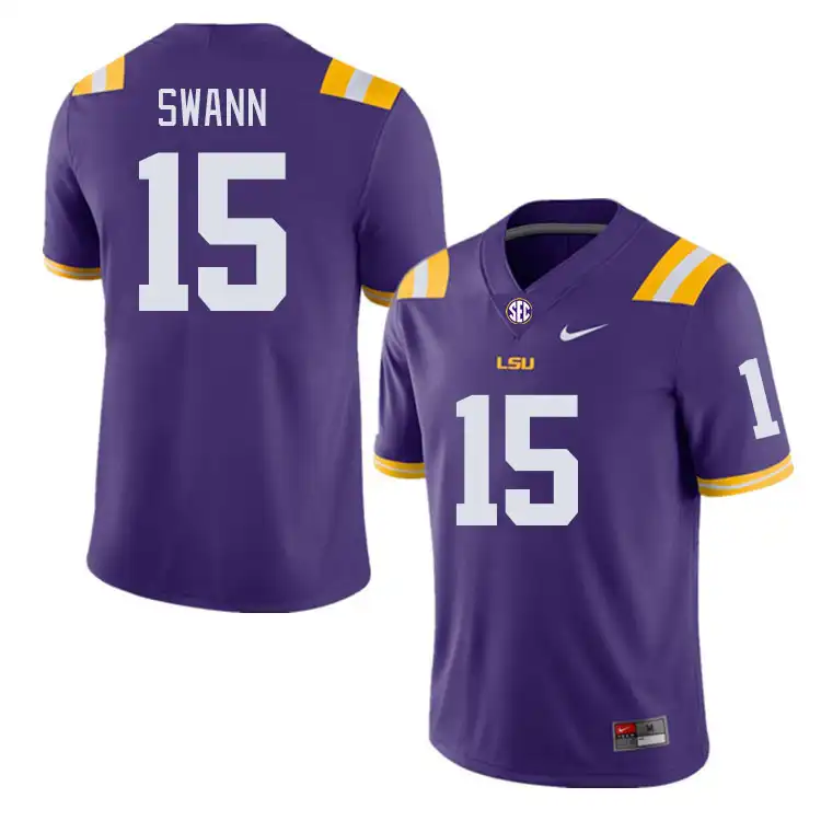 Men's LSU Tigers AJ Swann #15 Purple NCAA Football Jersey